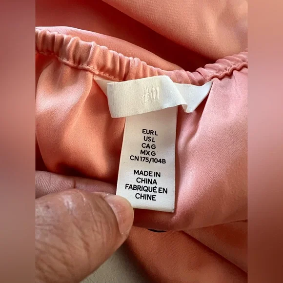 H&M Peach Satin Halter Camisole with Gold Strap - Picture 8 of 8